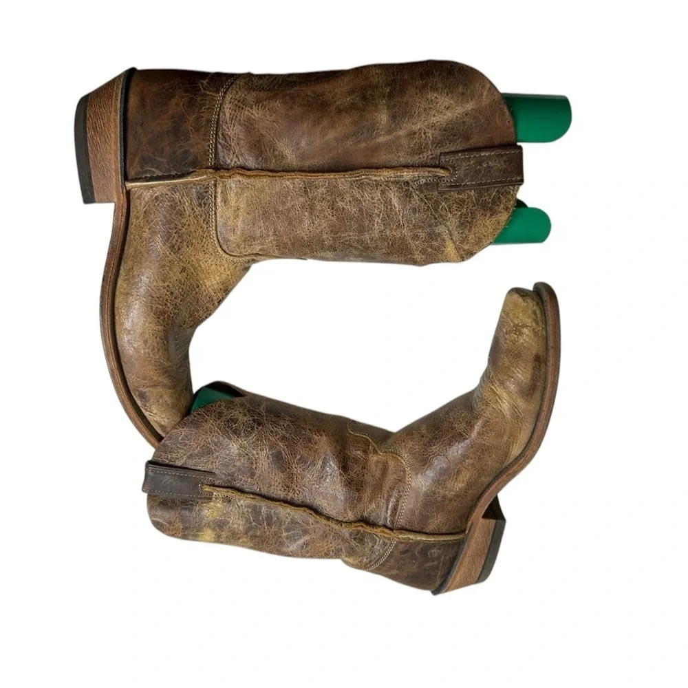 Vintage Brown Leather Cowboy Boots
